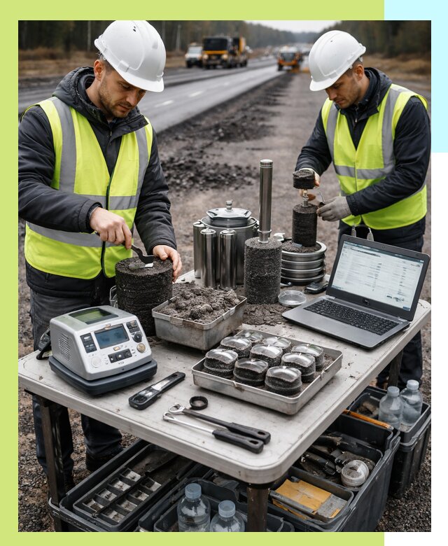 Сертификация асфальта: испытания и подтверждение в Коркине