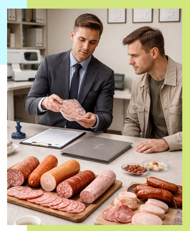 Сертификация колбасных изделий в Коркине от 7786 р. | Алешин-Крк