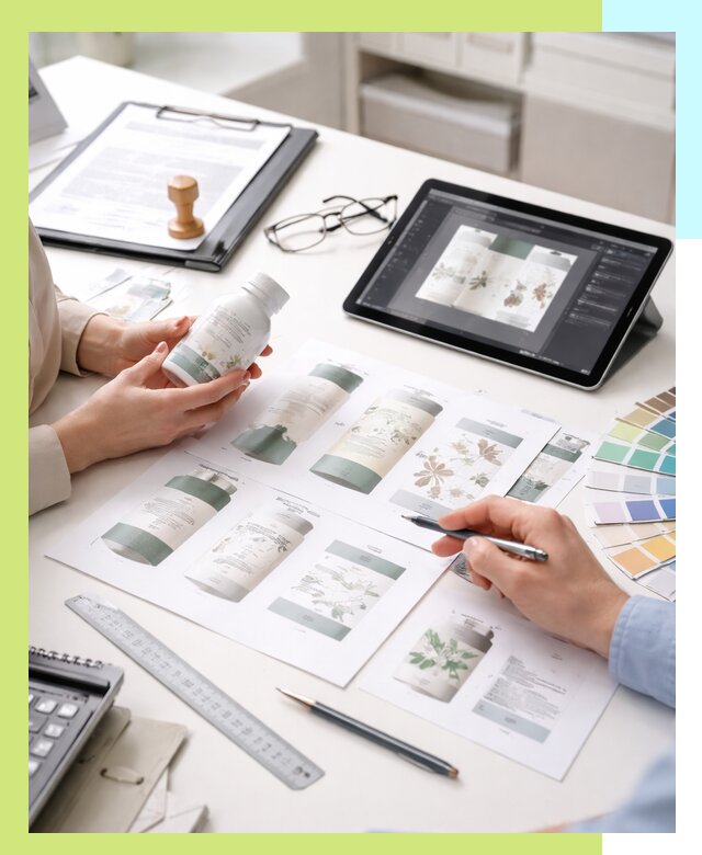 Профессиональная разработка дизайна и текста этикетки продукции в Коркине