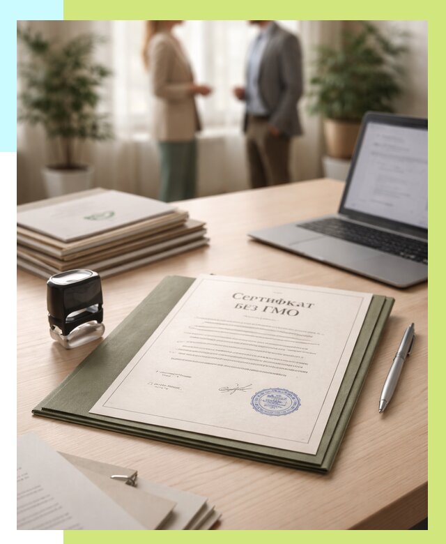 Сертификат без ГМО в Коркине от 7786 р. оформить срочно Алешин-Крк