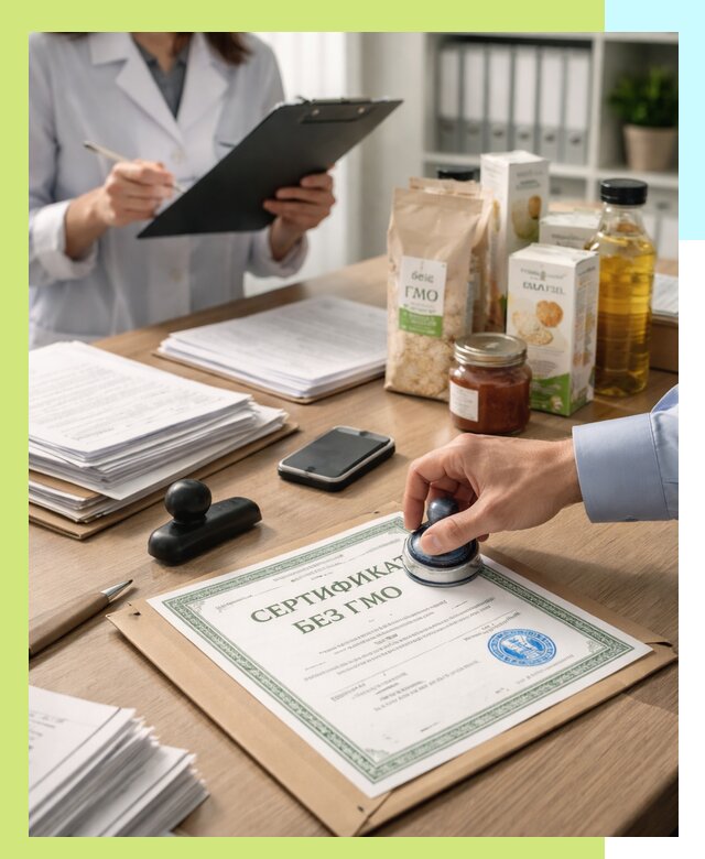 Получение сертификата Без ГМО для продукции в Коркине